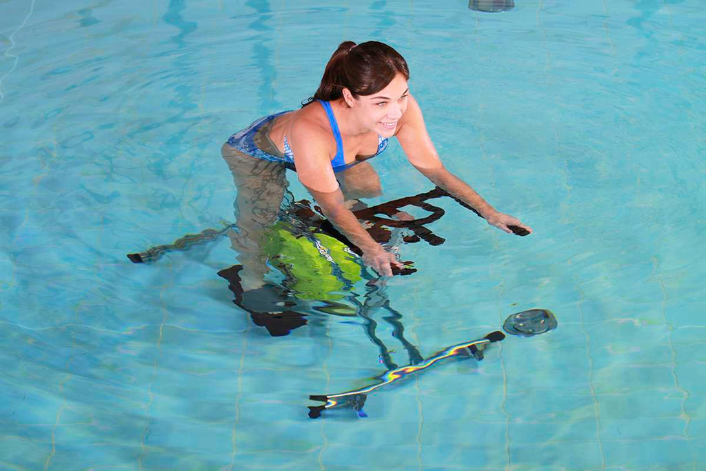 Active Aquabike in a pool