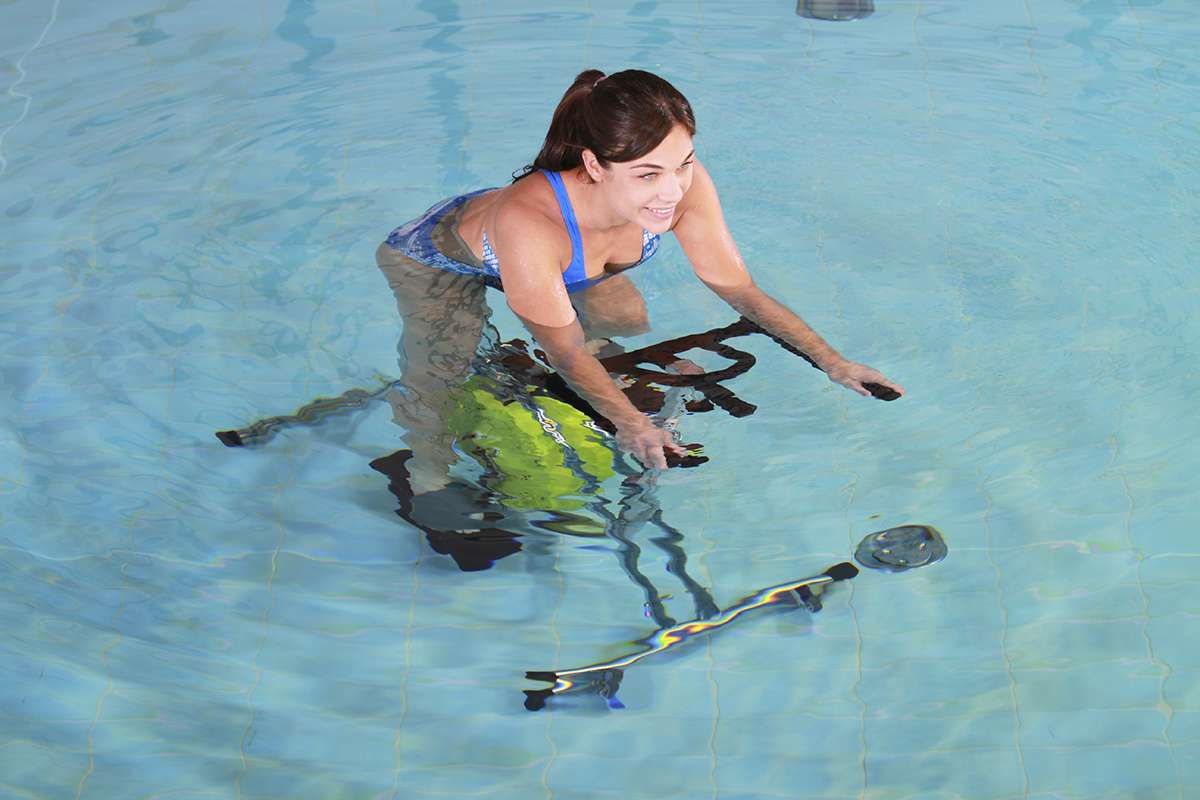 Active Aquabike in a pool