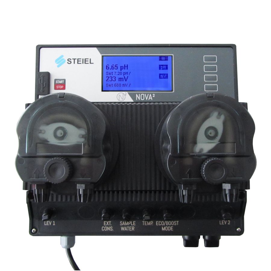 NOVA2 Pool P compact pH/chlorine system with peristaltic pumps